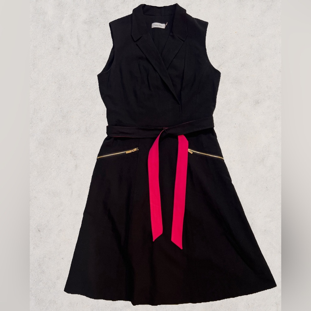 Women’s Calvin Klein Sleeveless Belted Wrap Dress- Size 8